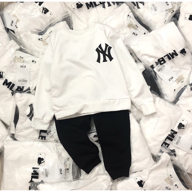 Bộ nỉ da cá mlb in hình trâu cho bé trai