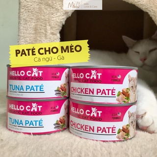 Pate cho mèo con, mèo trưởng thành, 190g, thức ăn cho mèo, pate Hello Cat, Mikou shop