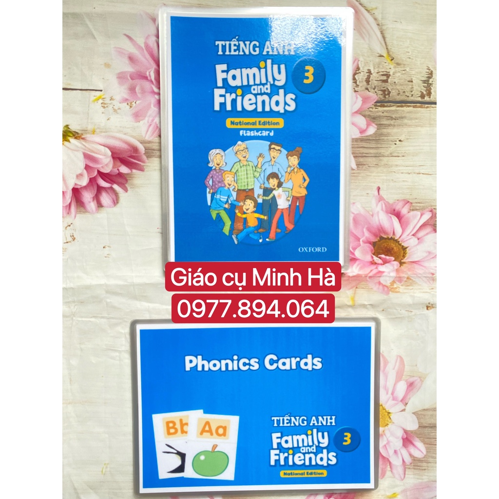 Flashcards Family and friends 1,2,3,4 -phiên bản national - thẻ ép plastic, khổ A5