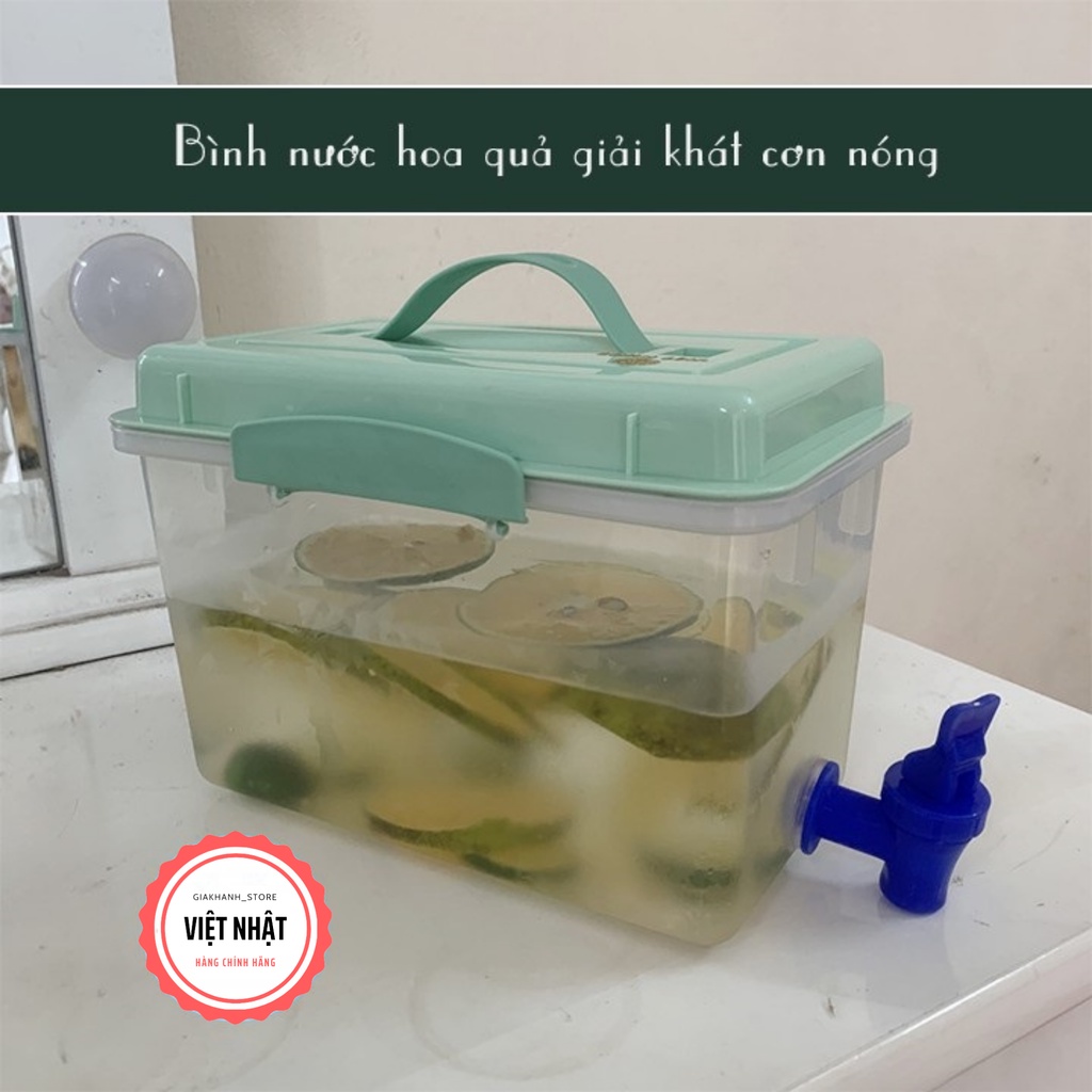 Bình đựng nước có vòi 5 LÍT Việt Nhật, Bình đựng nước trà, nước trái cây để trong tủ lạnh tiện dụng - 01376
