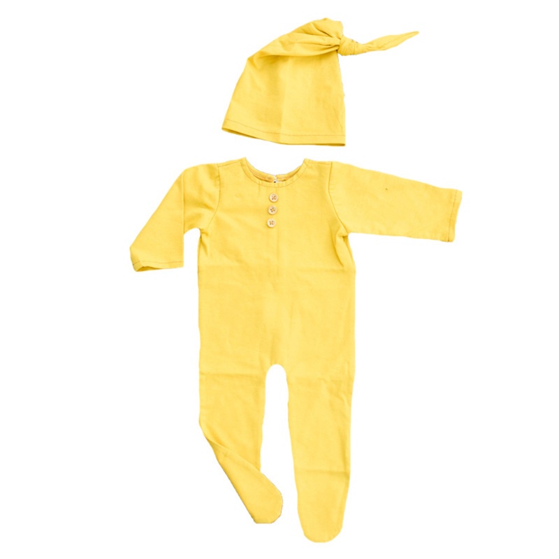 Bộ 2 Món Áo Liền Quần + Mũ Xinh Xắn Dùng Làm Đạo Cụ Chụp Ảnh Cho Bé Sơ Sinh