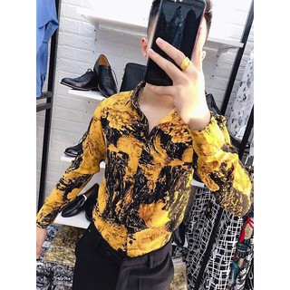 Áo sơ mi họa tiết loang