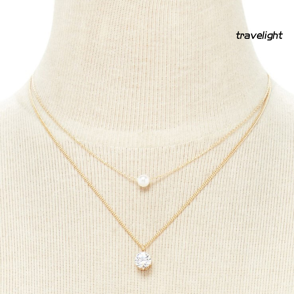 Vòng Cổ Choker Hai Lớp Đính Ngọc Trai Giả Thời Trang Cho Nữ