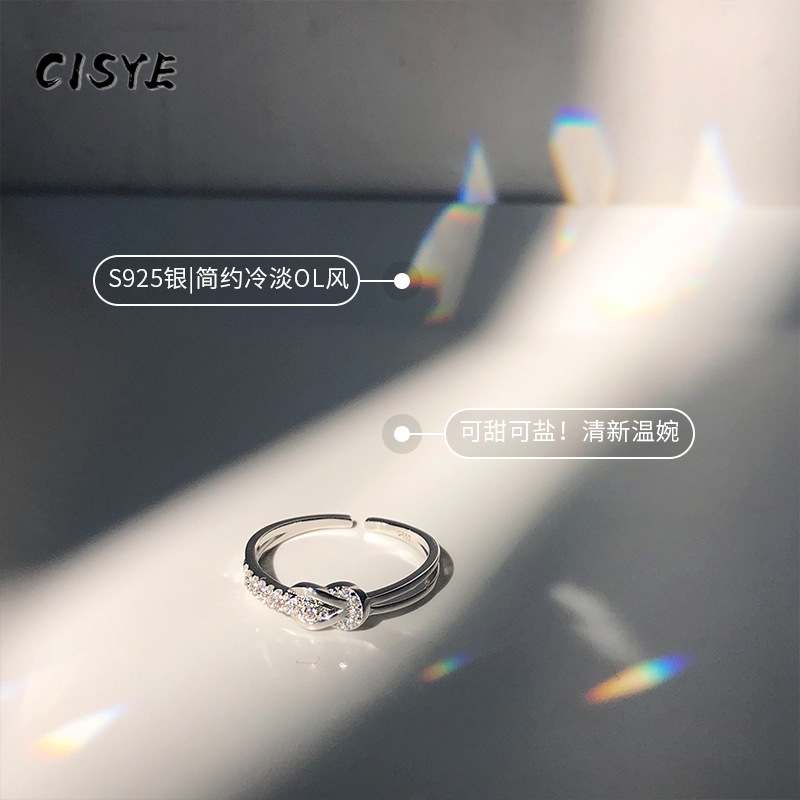 Nhẫn Hở Đính Đá Zircon Phong Cách Retro Thời Trang Hàn Quốc Cho Nữ