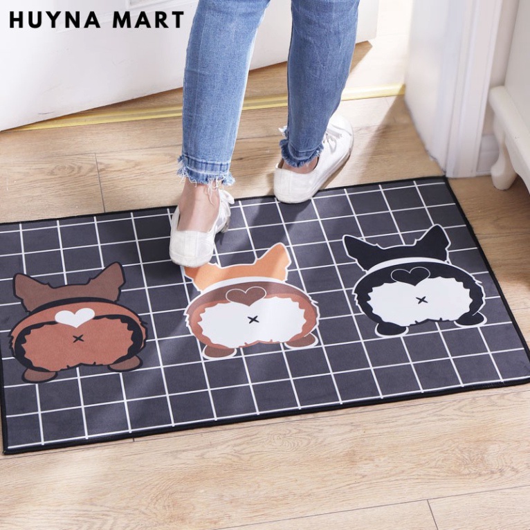 Thảm lau chân in hình 3d đẹp mắt, thảm chùi chân thấm nước chống trơn trượt