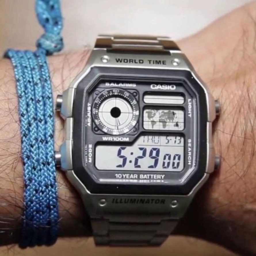 Đồng hồ điện tử nam Casio AE 1200-WHD classic chống nước tuyệt đối 3atm , dây thép không gỉ - HỆ THỐNG ĐỒNG HỒ QUỐC TẾ - | BigBuy360 - bigbuy360.vn