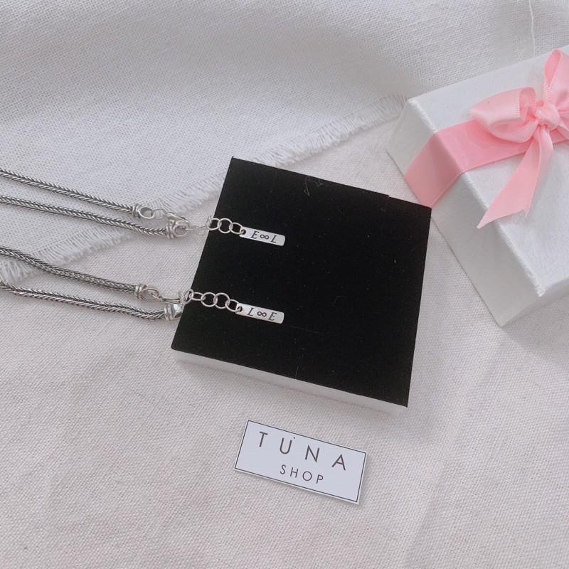 Vòng tay đôi bạc 𝑲𝒉𝒂̆́𝒄 𝒕𝒉𝒆𝒐 𝒚𝒆̂𝒖 𝒄𝒂̂̀𝒖, Lắc đôi Bạc khắc tên khắc chữ TUNASILVER , 𝑨̉𝒏𝒉 +𝑽𝒊𝒅𝒆𝒐 𝒕𝒉𝒂̣̂𝒕 Cam kết chuẩn Bạc