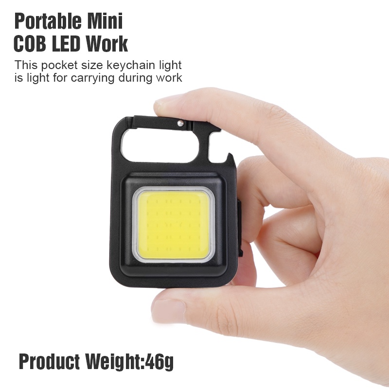 Đèn led mini COB 800 Lumens - Đèn pin móc khóa đa năng chống nước, sạc usb, bề mặt có nam châm, dễ dàng mang theo