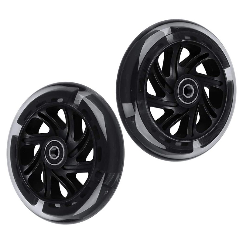 Cặp bánh xe scooter 120mm có đèn led màu đen cho trẻ em