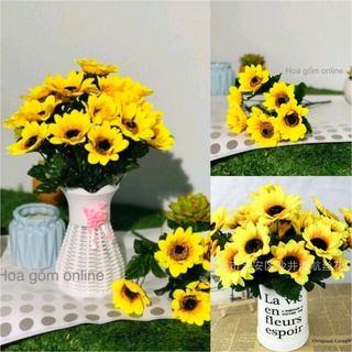 Hoa giả - Cành hoa hướng dương 7 bông siêu xinh