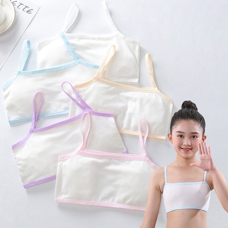 Áo lót dậy thì bằng cotton thoáng khí thời trang cho bé gái 8-12 tuổi