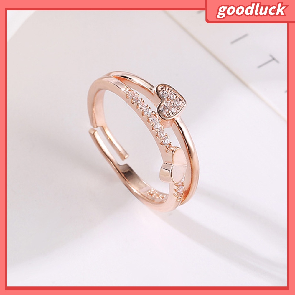 Nhẫn Hở Hình Trái Tim Đính Đá Cho Nữ