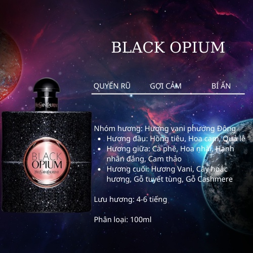Nước hoa nữ YSL Black Opium EDP 90ml- Mùi hương sang trọng cuốn hút, lưu hương lâu- Chisman