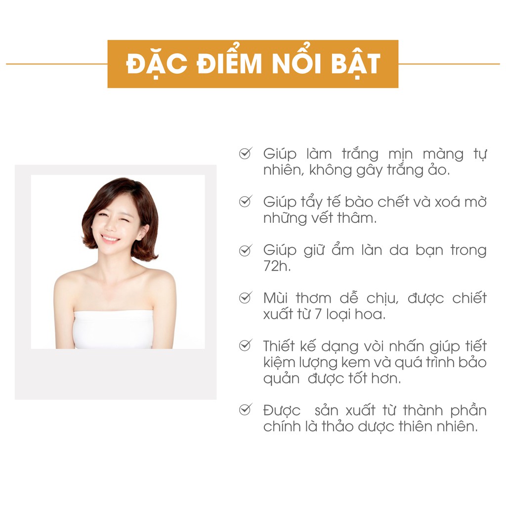 Kem dưỡng trắng da toàn thân Whitening Body Lotion cao cấp, giúp dưỡng ẩm, chống nắng, làm sáng bật tone màu da. 200ml | BigBuy360 - bigbuy360.vn