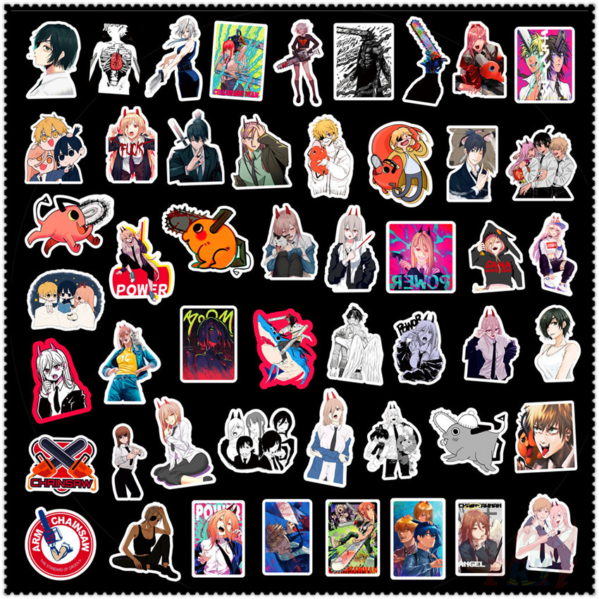50Pcs/Set ❉ Chainsaw Man - Series 01 Anime Cartoon Stickers ❉ Pochita DIY Fashion Mixed Waterproof Doodle Decals Stickers