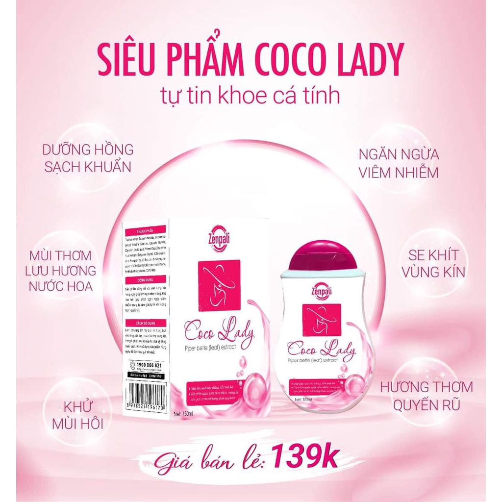 Dung Dịch Vệ Sinh Phụ Nữ COCO LADY Zenpali Chính Hãng Ddvs CocoLady Giúp Làm Sạch Khử Mùi Tự Tin Hơn