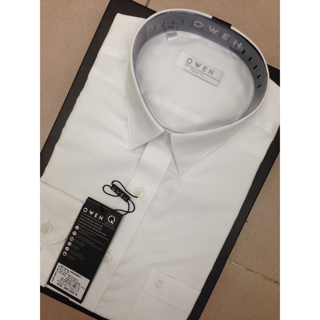 (Sale Sốc) Áo sơ mi Owen trắng trơn dài tay công sở nam giá gốc 385k km còn 315k | BigBuy360 - bigbuy360.vn