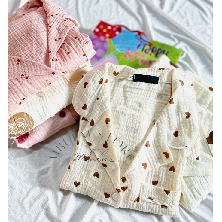 PIJAMA ĐỒ BỘ MẶC NHÀ VẢI XÔ NHĂN MUSLIN QUẦN ĐÙI ÁO CỘC | BigBuy360 - bigbuy360.vn