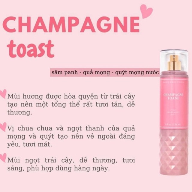 Set mini full chai Xịt Thơm Toàn Thân BBW Body Mist BATH & BODY WORKS