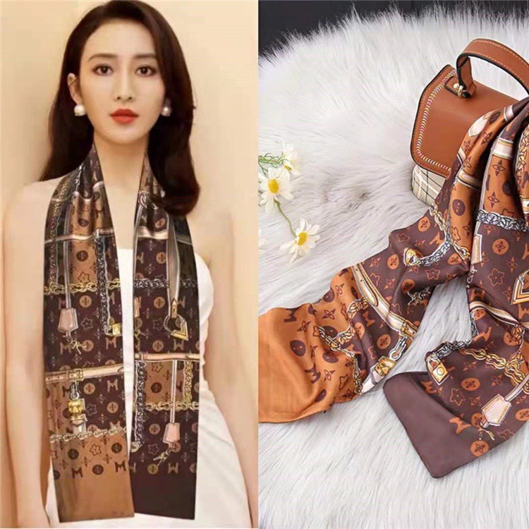Khăn Lụa Quàng Cổ Turban Thắt Túi Thắt Áo Bằng Lụa Vuông Size 15*150