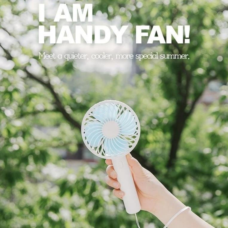 Quạt Tích Điện Cầm Tay AVIAIR R3+ 3 Mức Gió Kèm Đế Du Lịch Màu Trắng Xanh Pin Cực Khoẻ Dùng Liên Tục 8-12h