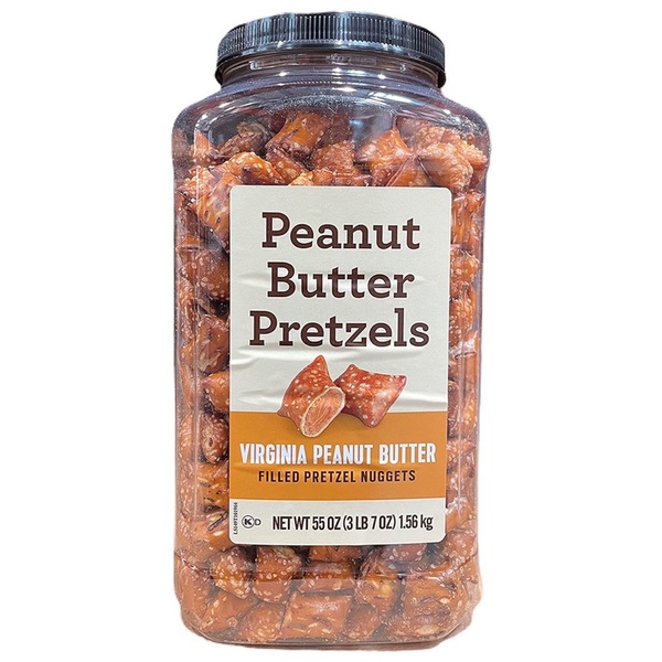 Bánh Virginia Peanut Butter filled Prezel Nuggets Peanut Butter Prezel 1.56kg của Mỹ - bánh mặn giòn béo bơ đậu phộng