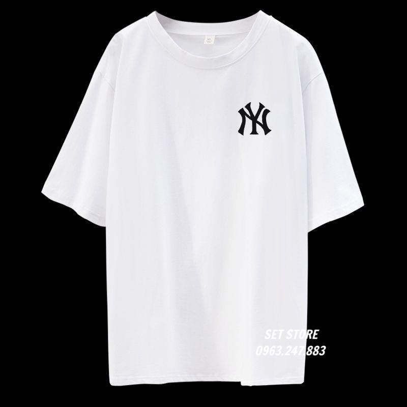 FREESHIP Áo thun form rộng tay lỡ unisex cổ tròn in chữ N.YĐEN,TRẮNG,VÀNG,HỒNG,TÍM,XANH-Setstore