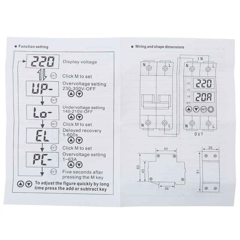 Thiết Bị Bảo Vệ Dòng Điện Màn Hình LED Đơn / Đôi Có Thể Điều Chỉnh