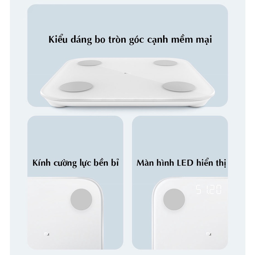 Cân điện tử thông minh Xiaomi Body Fat đo 13 chỉ số cơ thể, độ chính xác cao, kính cường lực ABS chắc chắn