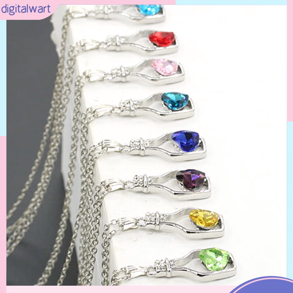 Dây chuyền hợp kim mặt hình trái tim đính đá nhiều màu sắc cá tính cho nữ