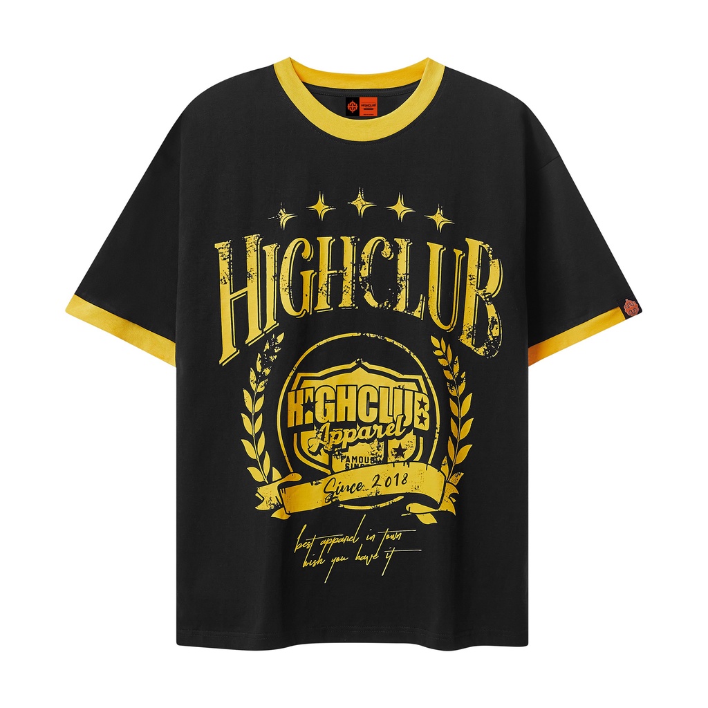 Áo Thun BADGE Tay Lỡ Unisex Nam/Nữ Kem/Đen/Nâu/Xanh Lá/Trắng/Đỏ Cổ Tròn - HIGHCLUB Brand Chính Hãng | BigBuy360 - bigbuy360.vn