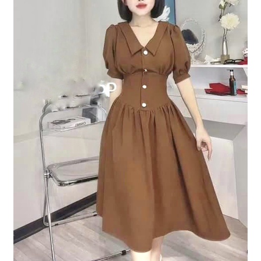 Đầm váy xòe thiết kế dáng dài 2 Màu xinh xắn đi dự tiệc, đi làm , đi chơi xinh xắn - Thời Trang VADA (Đ325) | BigBuy360 - bigbuy360.vn