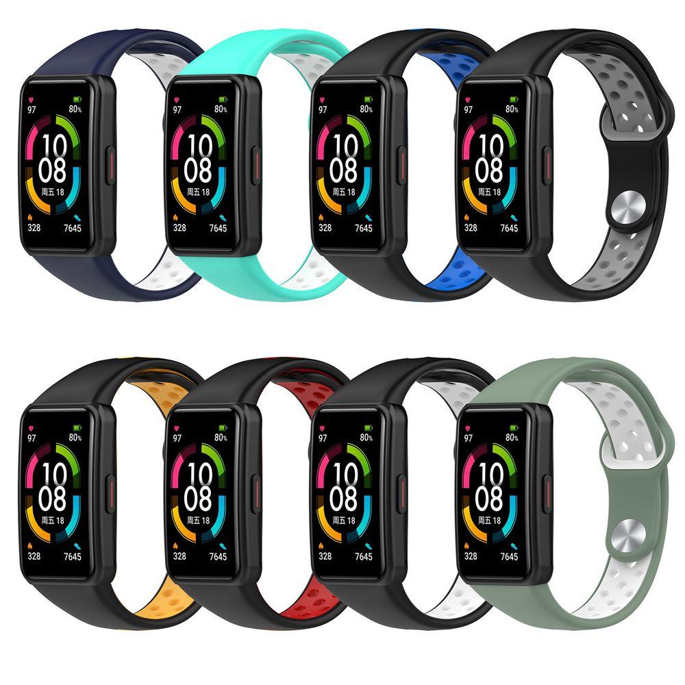 BTLIMER Dây Đeo Thay Thế Chất Liệu Silicon Màu Trơn Cho Huawei Band 6 Honor Band 6