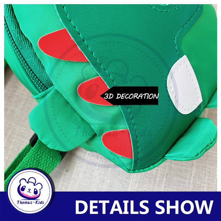 [THOMAS KIDS] Túi Trẻ Em Dung Tích Lớn Túi Mầm Non Thường Thời Trang Túi Đeo Chéo Hình Khủng Long Dễ Thương