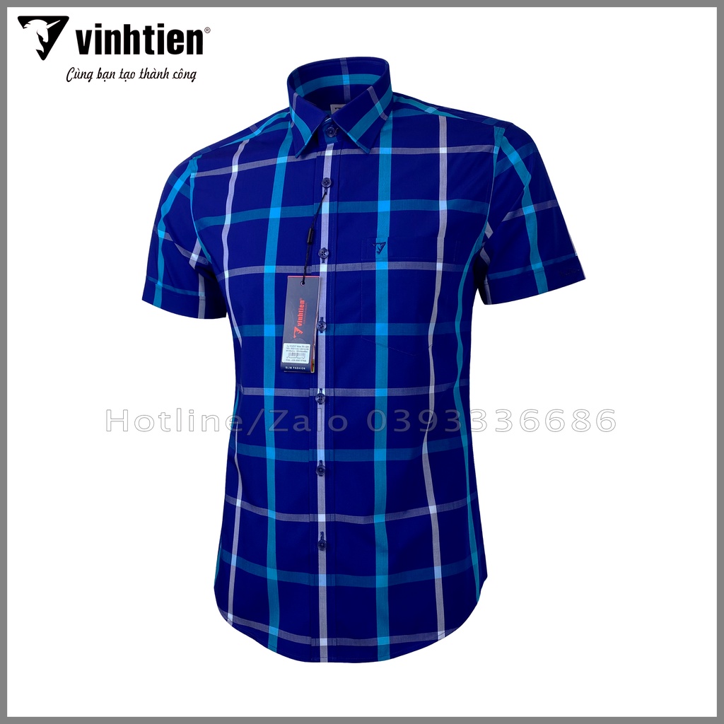 Áo sơ mi nam tay ngắn vạt bầu Slim Fit Bamboo Vĩnh Tiến 430 - G199