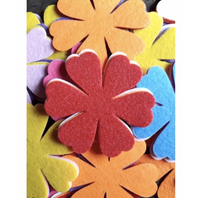 Hoa nỉ cắt sẵn túi 100 bông