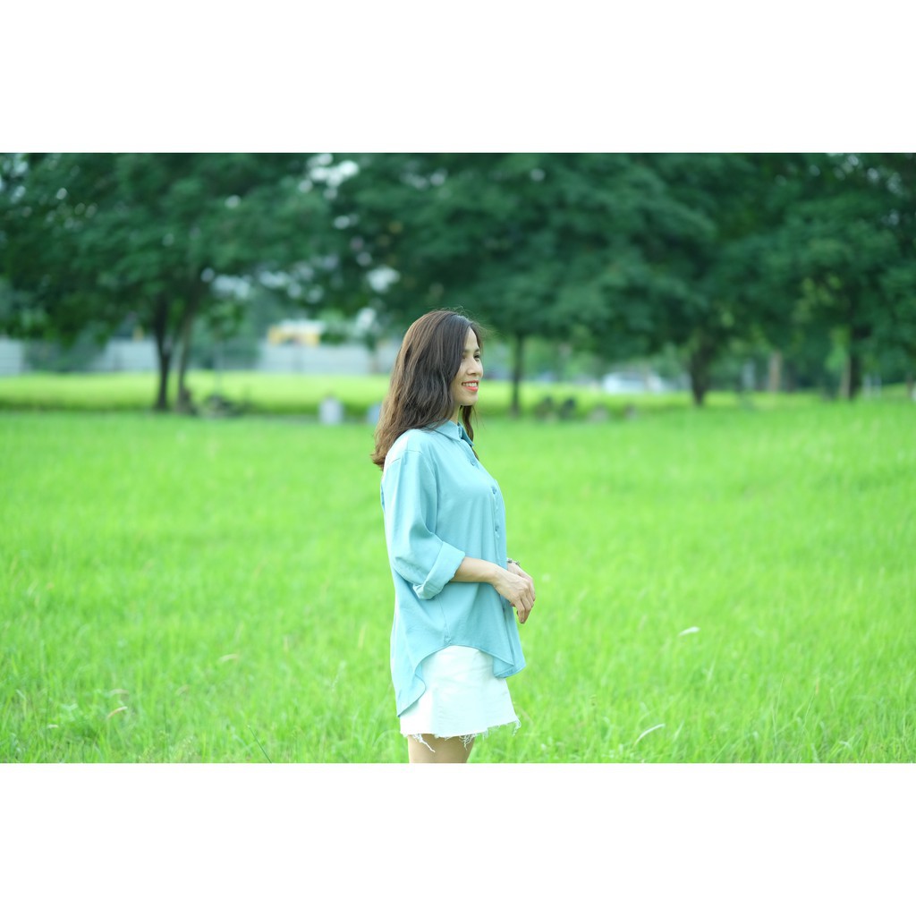 Áo sơ mi nữ cổ polo dài tay dáng rộng thời trang Hàn Quốc kiểu áo sơ mi dáng rộng basic nhiều màu | BigBuy360 - bigbuy360.vn