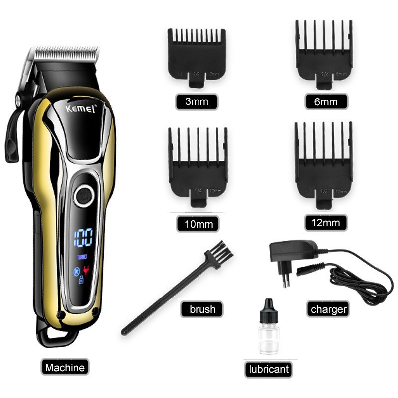 Tông Đơ Cắt Tóc Không Dây Kemei KM - có turbo tăng tốc độ chính hãng dành cho ae baber thợ tóc