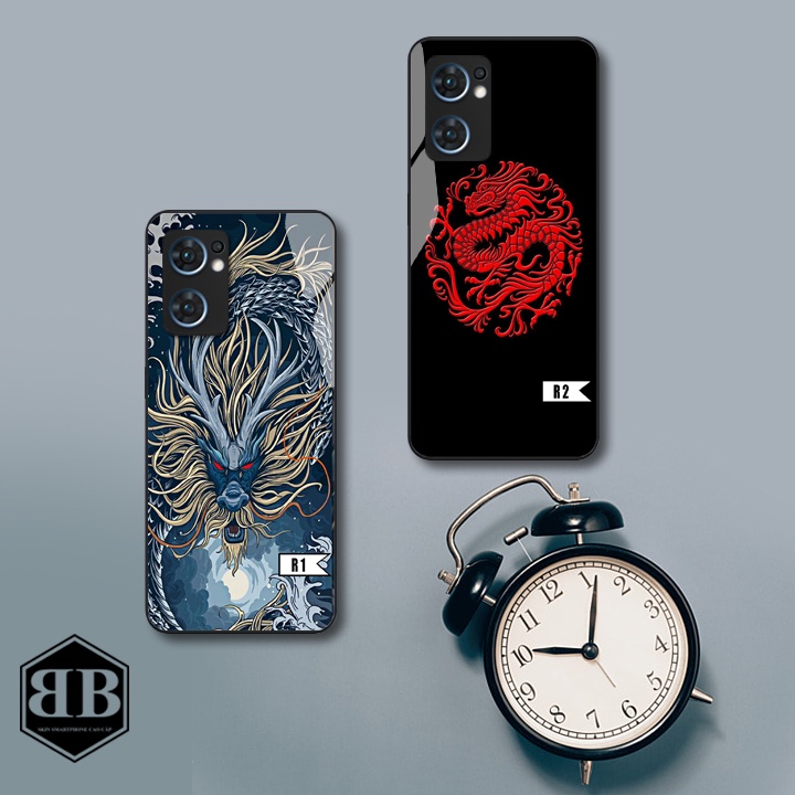 Ốp lưng kính cường lực Oppo Reno 7  hình rồng