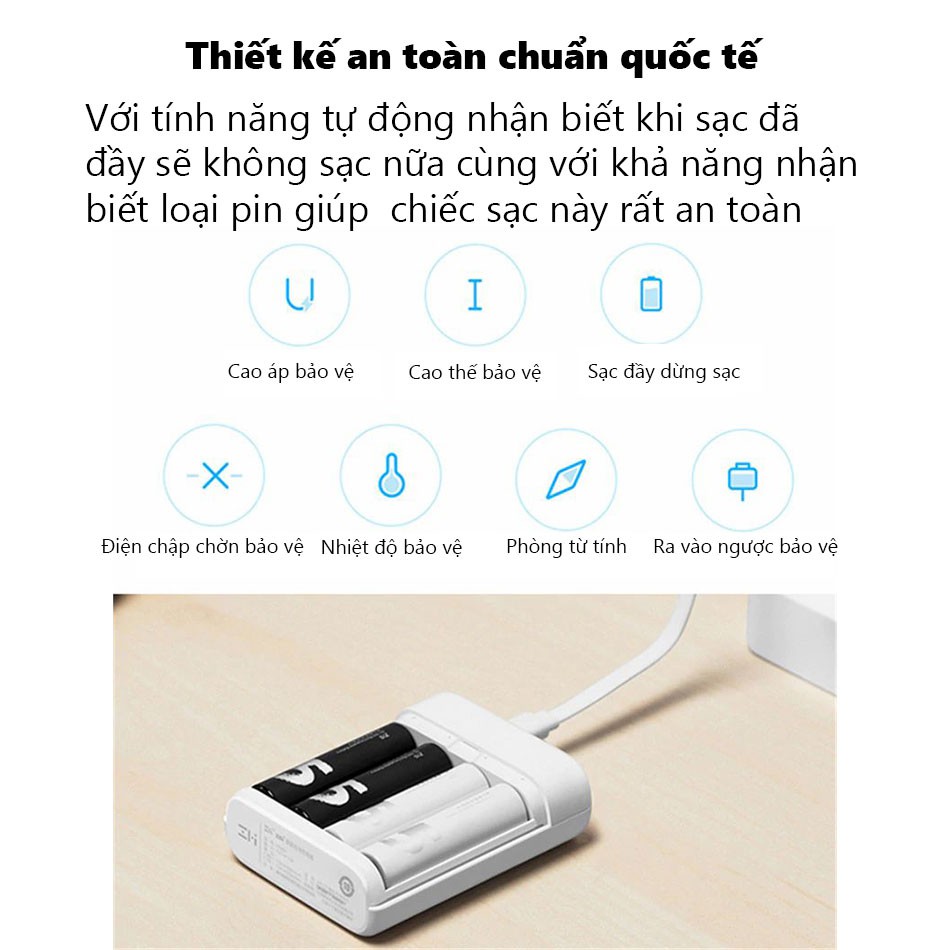 [Mã 2404EL10K giảm 10K đơn 20K] Dock sạc cho pin tiểu sạc được AA, AAA Xiaomi Zmi - Shop Điện Máy Center