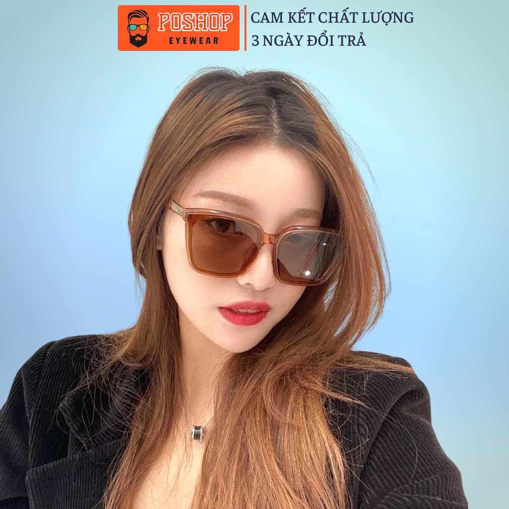 Kính mát nam nữ POSHOP [ kính râm ] mắt vuông cao cấp chống tia uv màu sắc cam dễ đeo LOCELL
