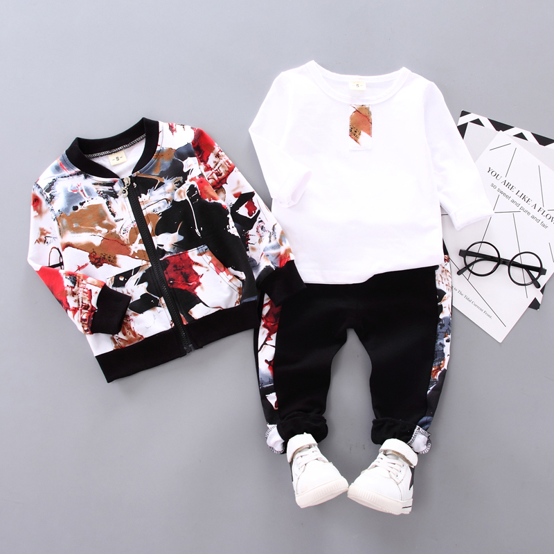 Set Đồ 3 Món Họa Tiết Rằn Ri Cá Tính Cho Bé Trai
