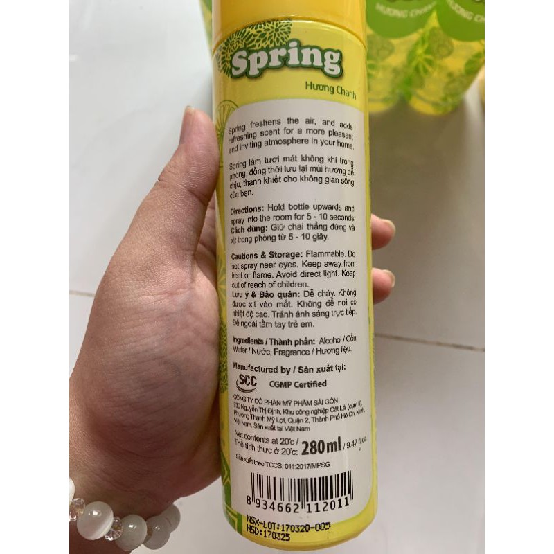 SIÊU RẺ © Nước xịt phòng Spring hương chanh 280ml