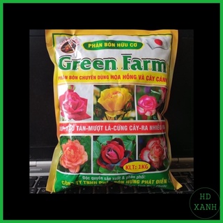 PHÂN BÓN HỮU CƠ CHO HOA HỒNG- CÂY CẢNH GREEN FARM 1KG