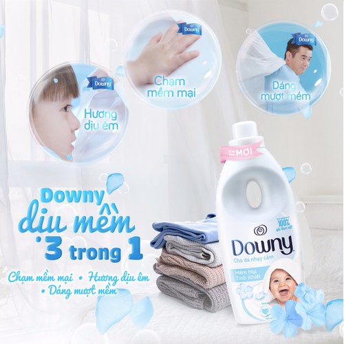COMBO 6 dây nước xả vải Downy Diu nhẹ 6x10 gói