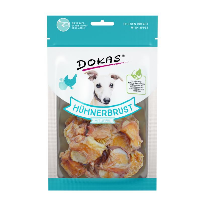 Dokas Treat thịt ức gà cuộn táo sấy thiên nhiên 70GR cho chó mèo mọi giai đoạn