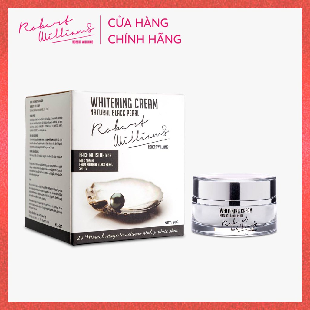 Kem dưỡng trắng và cấp ẩm mạnh mẽ Ngọc trai đen 20g ROBERT WILLIAMS Whitening cream | BigBuy360 - bigbuy360.vn