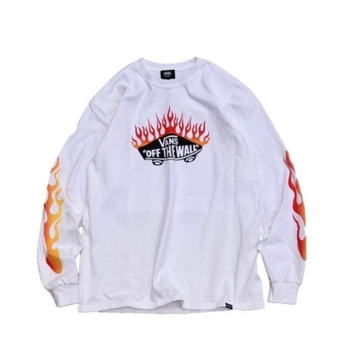 Áo Thun Tay Dài In Chữ vans burning Otg Size l / s Với 2 Màu Tùy Chọn