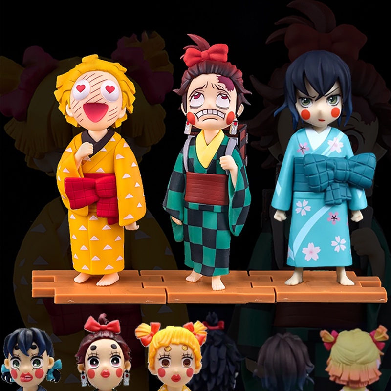 Mô Hình Nhân Vật Brothel Chapter Zenitsu Inosuke Tanjirou Hai Đầu Trong Demon Slayer Kimetsu No Yaiba Bằng PVC