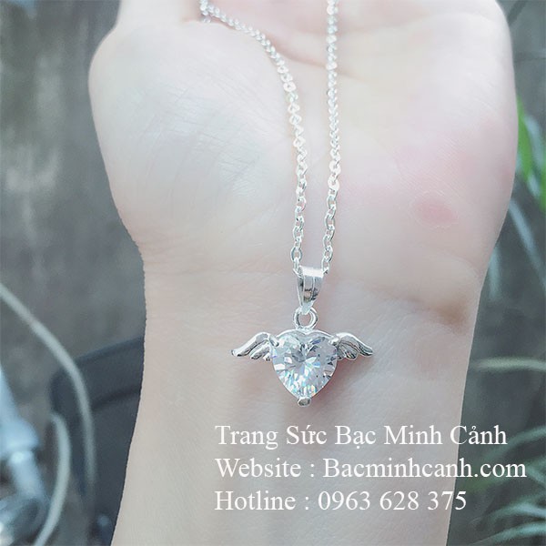 Dây chuyền đôi cánh thiên thần bằng bạc